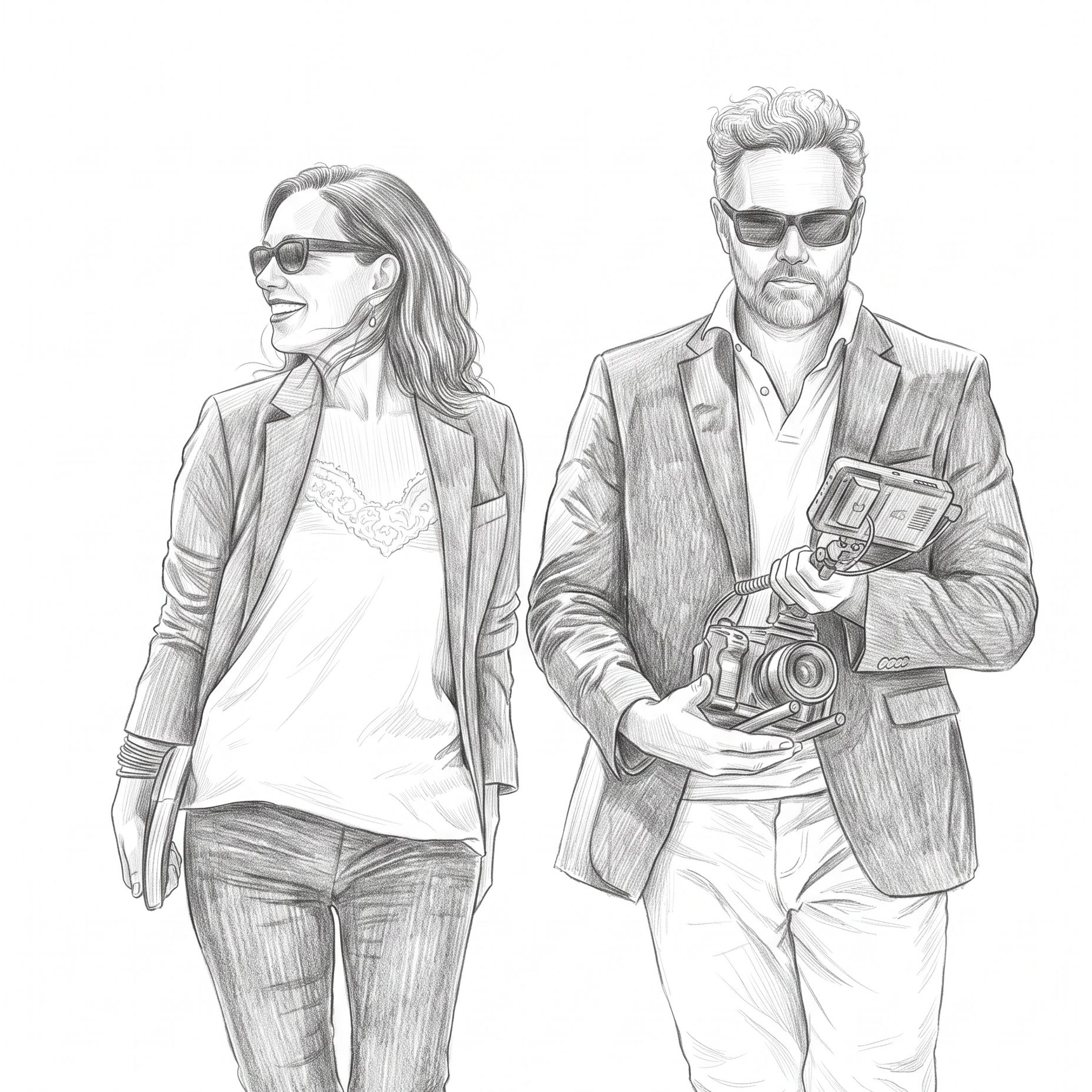 Boceto a lápiz de Josep & Helena Colomé Represa