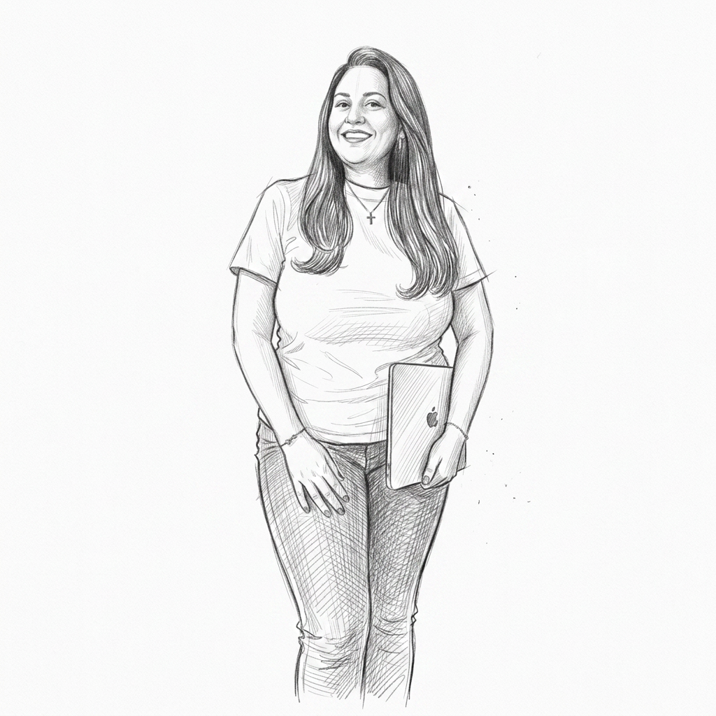 Boceto a lápiz de Limarvi Hernández de del Giudice