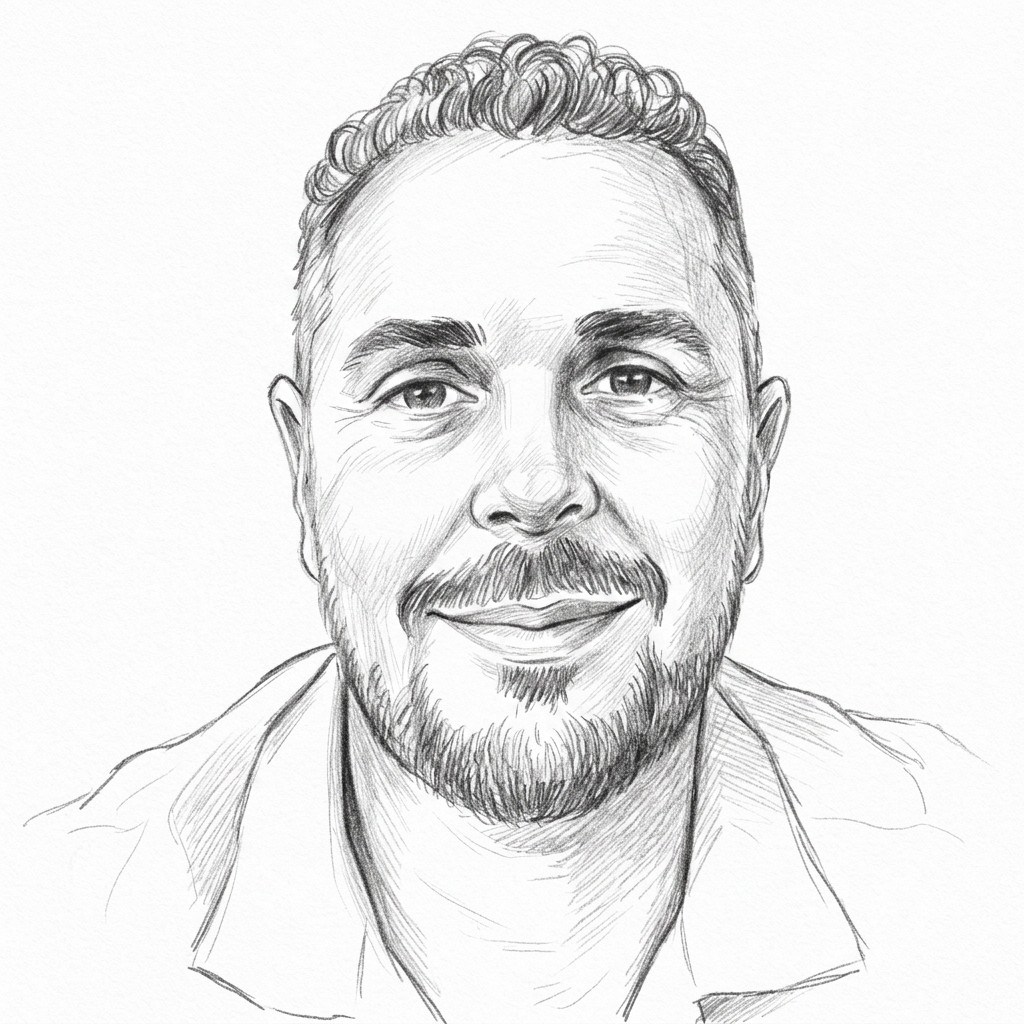 Boceto a lápiz de Yeray Curbelo Betancor